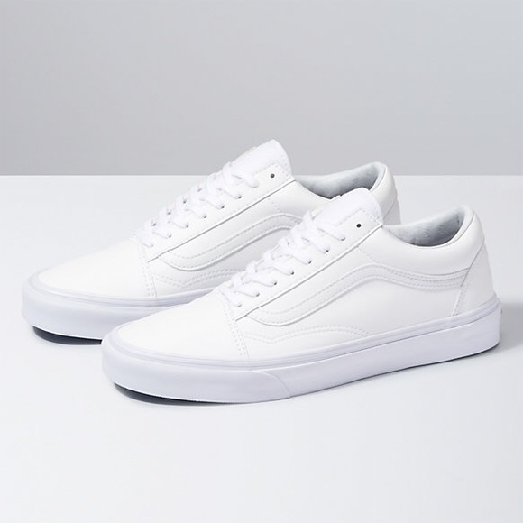 vans all white leather old skool